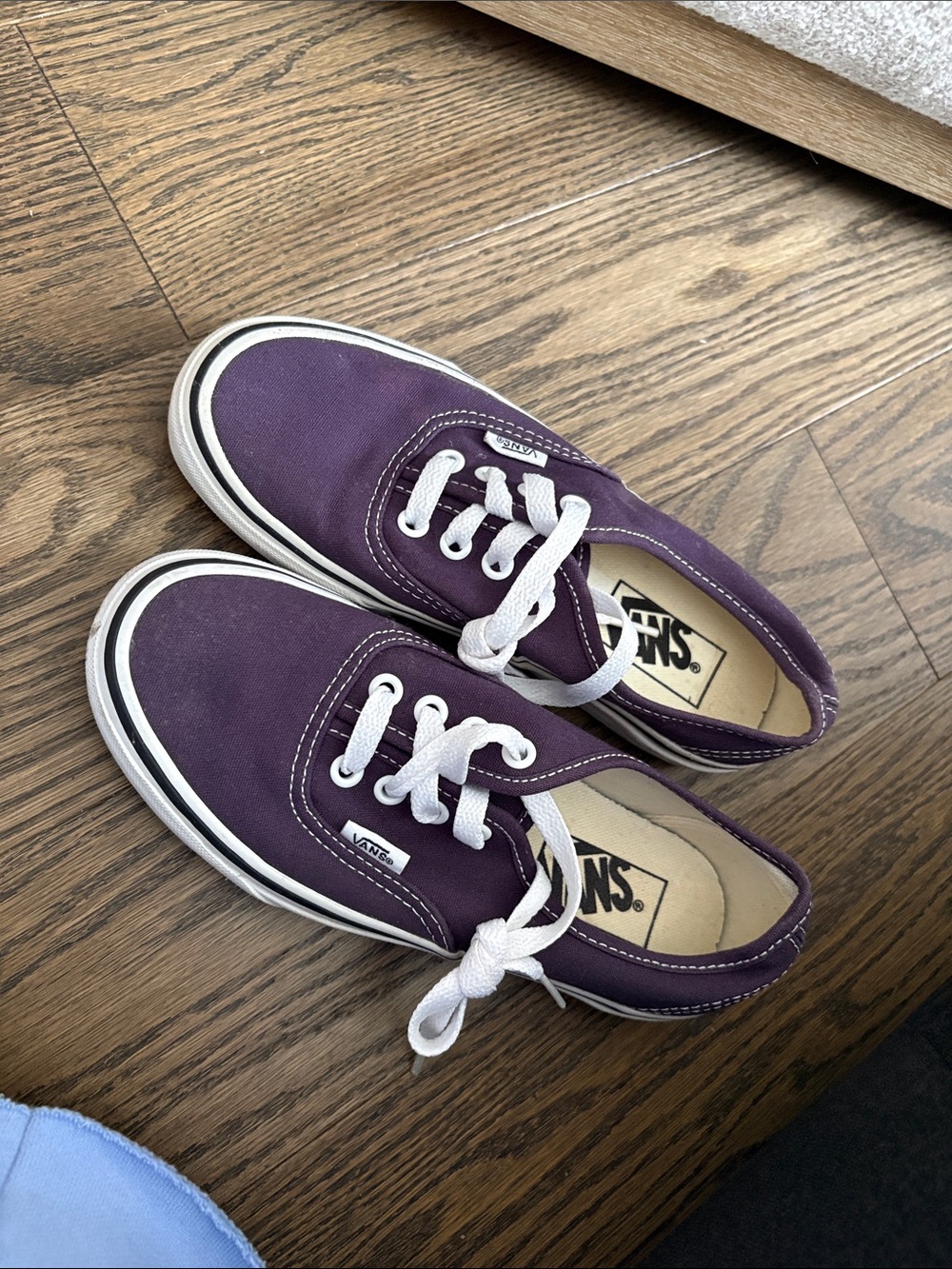 Vans Kids Purple Canvas Low-Top Sneakers with White Laces
